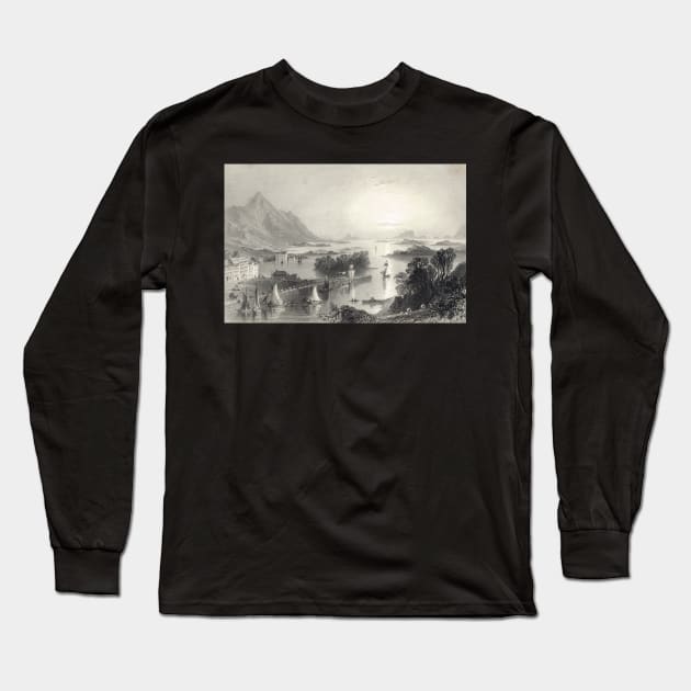 Clew Bay from Westport Mayo Ireland 1841 Long Sleeve T-Shirt by artfromthepast